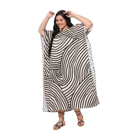 Gypsie Blu Caftan Dresses for Women Plus Size Digital Printed Maxi Mumu Dresses - Picture 5 of 7